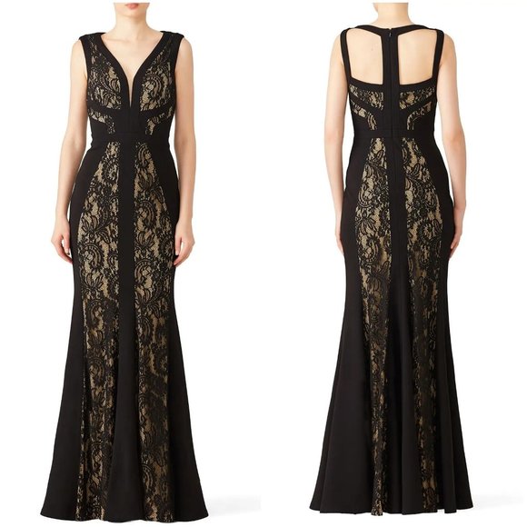 LM Collection Dresses & Skirts - LM Collection Black & Nude Lace Formal Gown $298